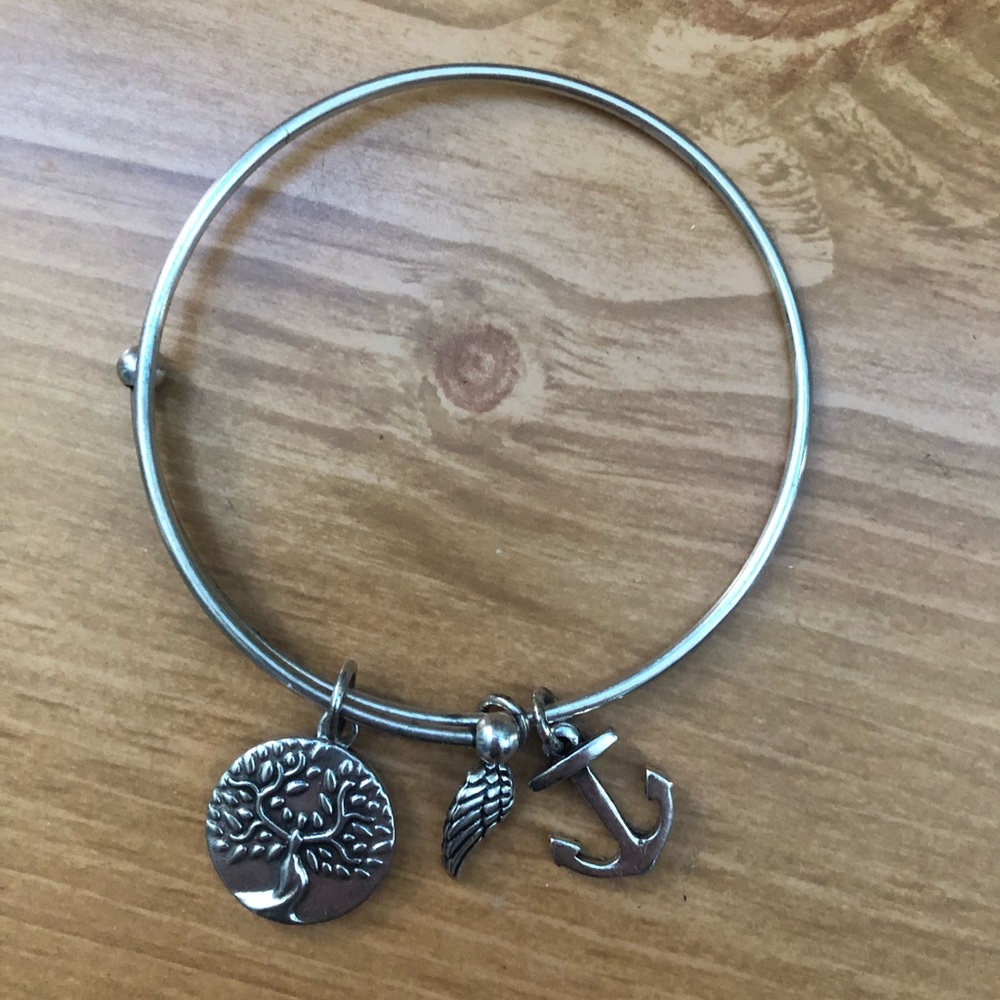 Alex and Ani bracelet, tree, wing, anchor